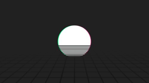 Minimalist Retro Synthwave Sun Grid Aesthetic 4K Wallpaper