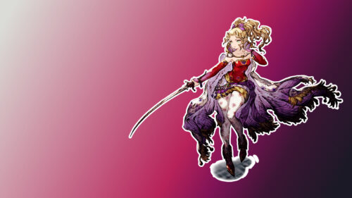 Elegant Fantasy Warrior Princess with Sword Anime PC Wallpaper