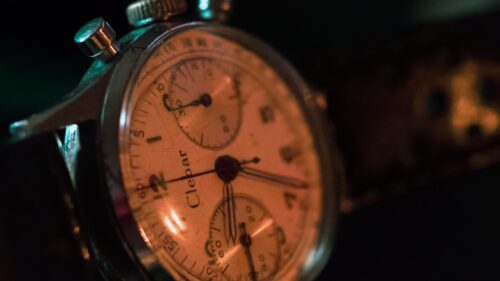 Vintage Clebar Chronograph Watch Macro Shot Desktop Wallpaper