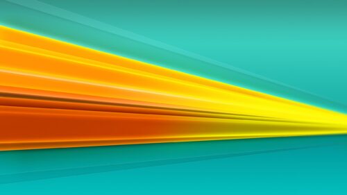 Abstract Teal and Vibrant Orange 3D Layers Desktop Wallpaper