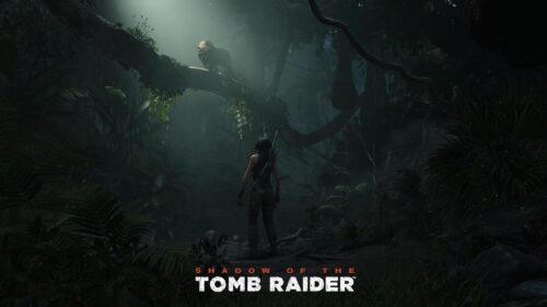 Lara Croft Facing Jaguar in Shadow of the Tomb Raider 4K PC Wallpaper