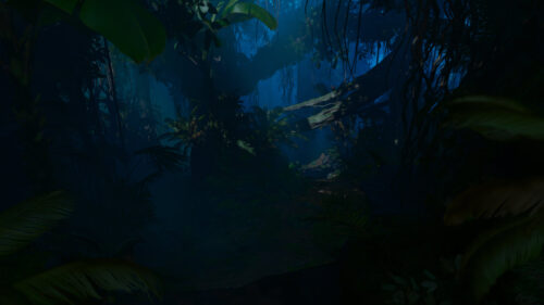 Mystical Deep Jungle Moonlight Cinematic Landscape Desktop Wallpaper