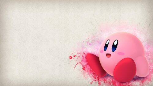 Cute Kirby Artistic Minimalist Pink Character 4K PC Wallpaper