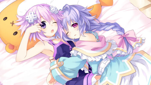 Neptune and Nepgear Sleeping Together Hyperdimension Neptunia PC Wallpaper