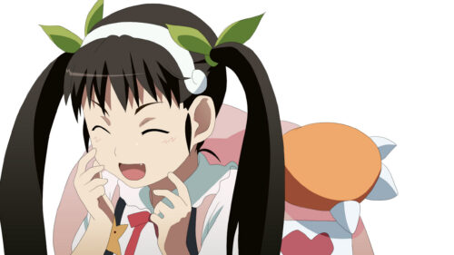 Cute Happy Anime Girl Mayoi Hachikuji from Monogatari Series 4K Wallpaper