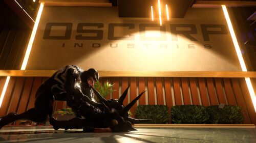 Venom Attacking Inside Oscorp Industries Marvel 4K PC Wallpaper