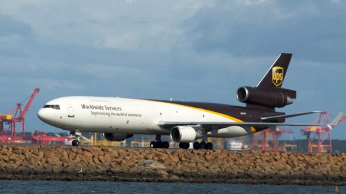UPS McDonnell Douglas MD 11 Cargo Airplane Taxiing 4K Desktop Wallpaper