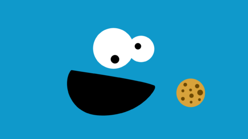 Minimalist Cookie Monster Fun Illustration PC Wallpaper