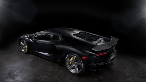 Matte Black Lamborghini Aventador Luxury Sports Car Desktop Wallpaper