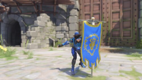 Tracer Overwatch World of Warcraft Alliance Banner Skin PC Wallpaper