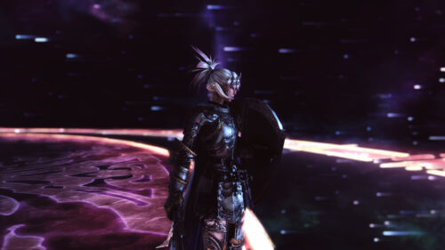 Au Ra Paladin Warrior in Epic Dark Fantasy Realm PC Wallpaper