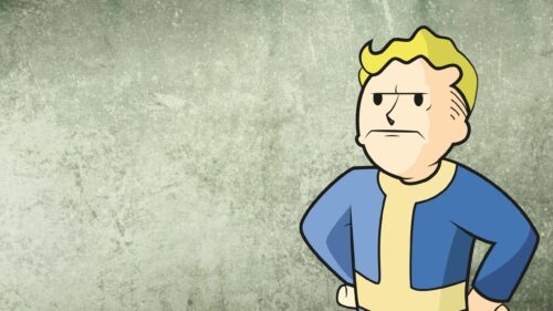 Vault Boy Fallout Annoyed Expression Minimalist PC Wallpaper