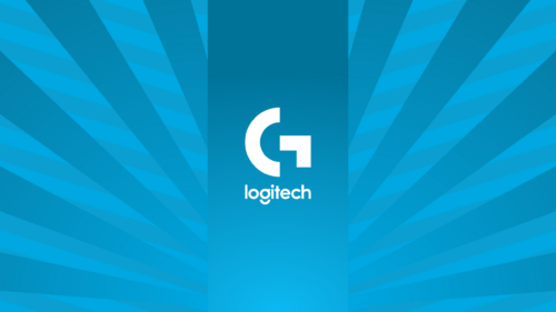 Minimalist Logitech G Gaming Logo Blue Burst Desktop Wallpaper