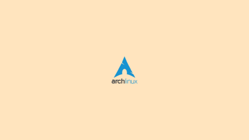 Minimalist Arch Linux Logo on Soft Cream Background Desktop Wallpaper