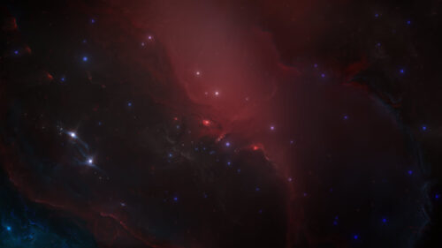 Deep Space Red Nebula and Glowing Stars 4K Desktop Wallpaper