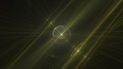 Golden Celestial Sphere Abstract Light Rays 4K Wallpaper