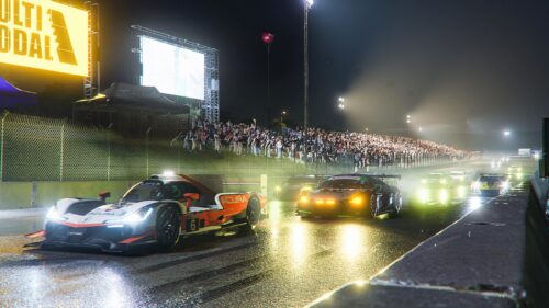 High Speed Acura Race Car Night Circuit 4K Wallpaper