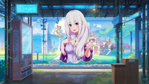Emilia and Puck Re Zero Anime Aesthetic 4K PC Wallpaper