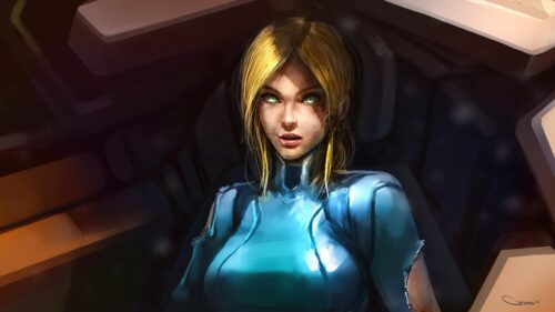 Samus Aran Zero Suit Sci Fi Digital Art 4K PC Wallpaper