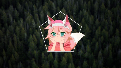 Cute Anime Fox Girl Pentagonal Frame Forest PC Wallpaper