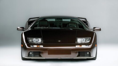 Stunning Brown Lamborghini Diablo Supercar Front View Desktop Wallpaper