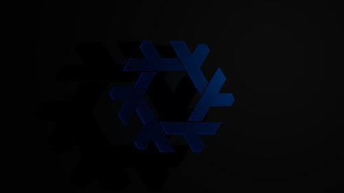 Minimalist Dark Blue Geometric Hexagon Symbol Desktop Wallpaper