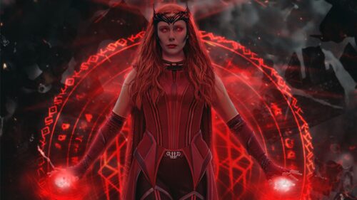 Stunning Wanda Maximoff Scarlet Witch Cinematic 4K Desktop Wallpaper