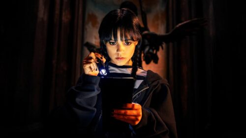 Gothic Wednesday Addams Dark Aesthetic 4K Desktop Wallpaper