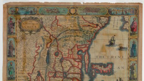 Antique 17th Century Map of the Kingdom of China Vintage Desktop Wallpaper