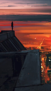 Artistic Red City Jm Wallpaper