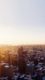 Sun Rising Over The City Urban Architecture Wallpaper