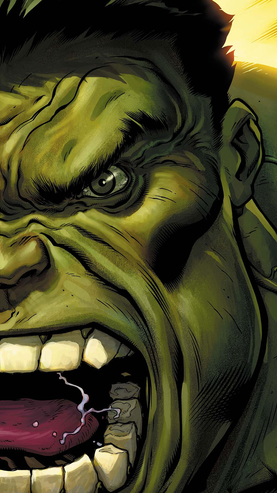 The Hulk Angry Green Face Android Wallpaper