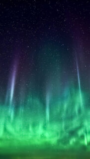 Aurora Borealis Green Stars Android Wallpaper