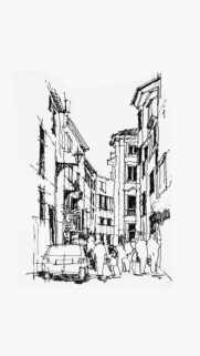 City Street Pencil Sketch HD Wallpapers Free Download