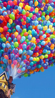 Colorful Balloons House Up 4K Wallpapers Free Download