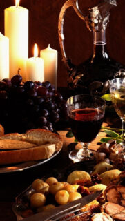 Delicious Meal Food Wine Grapes Steak Wallpapers Free Download