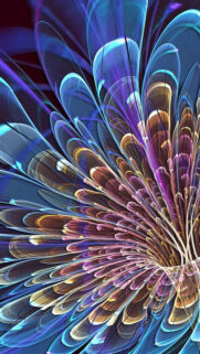 Fantasy Color Abstract Flower Feathers Phone Wallpapers Free Download