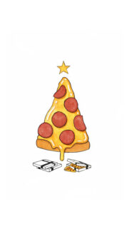 Funny Pizza Christmas Tree HD Wallpaper