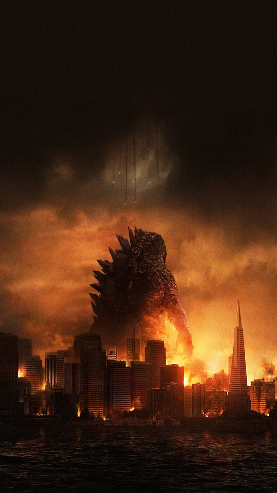 Godzilla Destroying City Movie Poster Wallpapers Free Download - Best