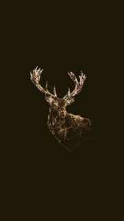 Golden Low Poly Deer Illustration Android Wallpaper
