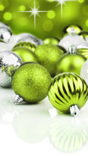 Green Christmas Balls Decorations Phone Wallpapers Free Download