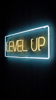 Neon Level Up Text Wallpaper – Word & Text Wallpapers Free Download