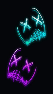 Neon Mask Background Wallpapers Free Download