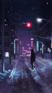 Snow, Light, People, Night, Wallpapers Free Download For Mobile