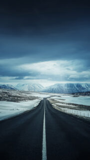 Empty Road To Snow HD Wallpapers Free Download