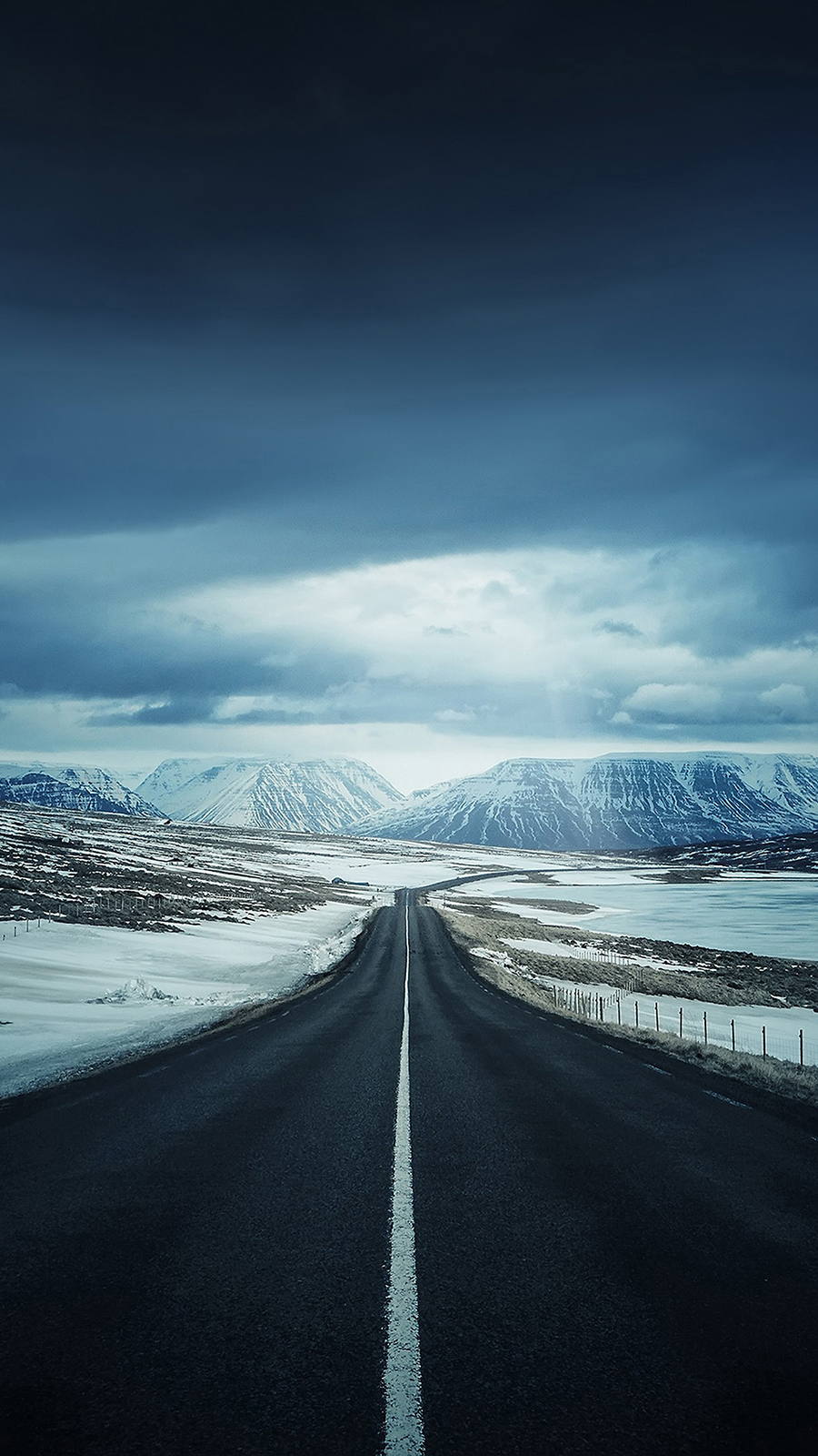 Empty Road To Snow HD Wallpapers Free Download