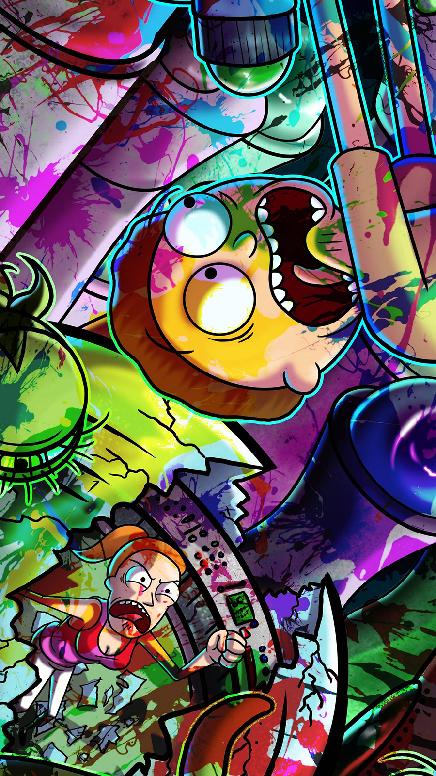 Rick & Morty Paint Wallpapers Free Download For Your Device