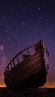Boat, Starry Sky, Night Full HD Wallpapers Download