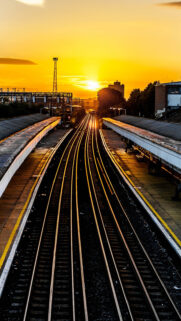 Railroad Train Sunset Free Wallpapers Download