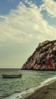 Sea, Rock, Boat, Shore Wallpapers Download